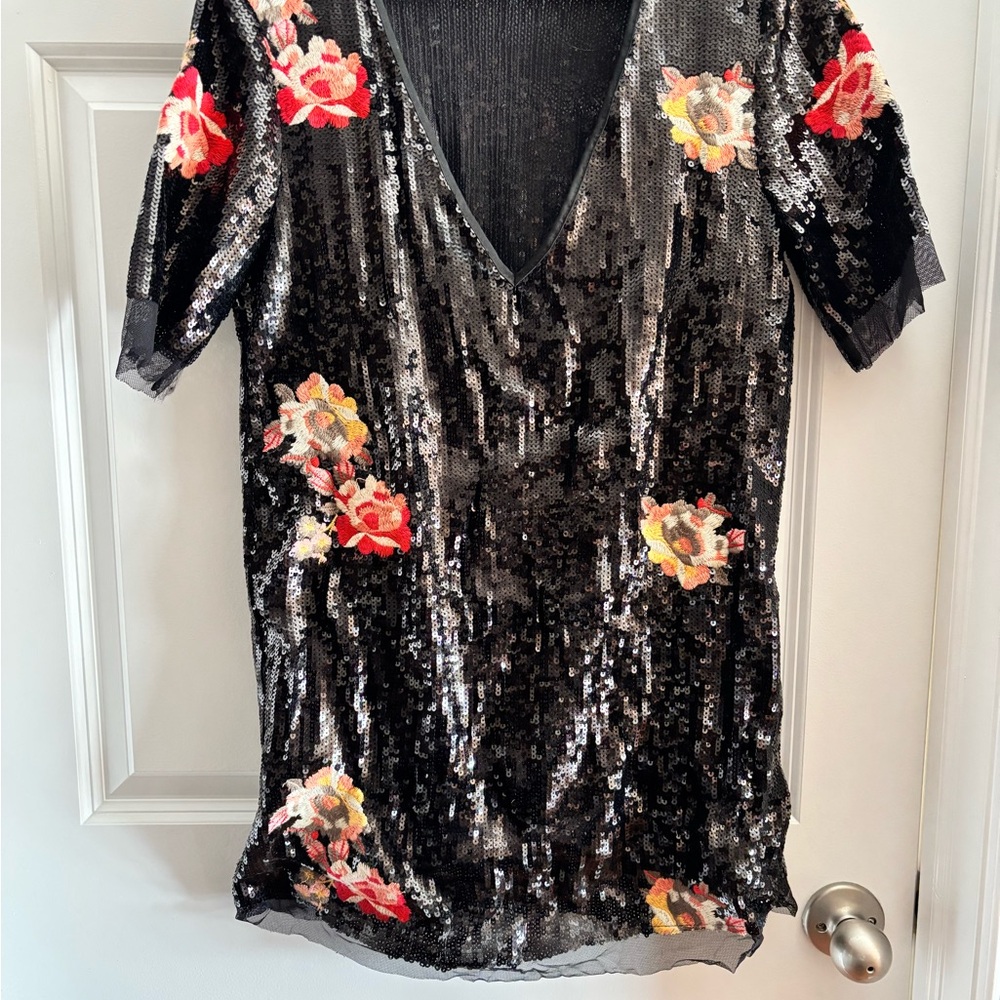 Zara Woman Black Sequin mini-dress